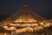 尼泊尔满愿大佛塔十万盏油燈